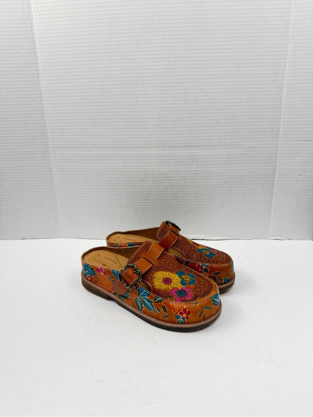 L’Artiste Sunbird Hand Painted Clogs Sz 8
